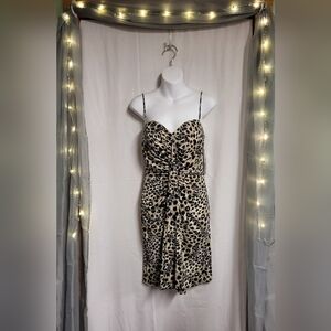 Leopard print mini sequin dress